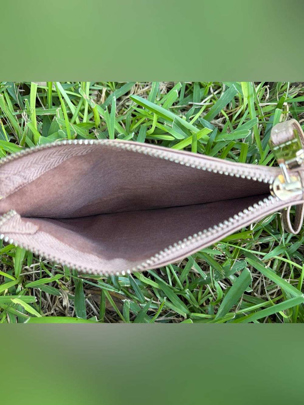 bebe Khaki Pebbled Wristlet Clutch - Picture 5 of 6